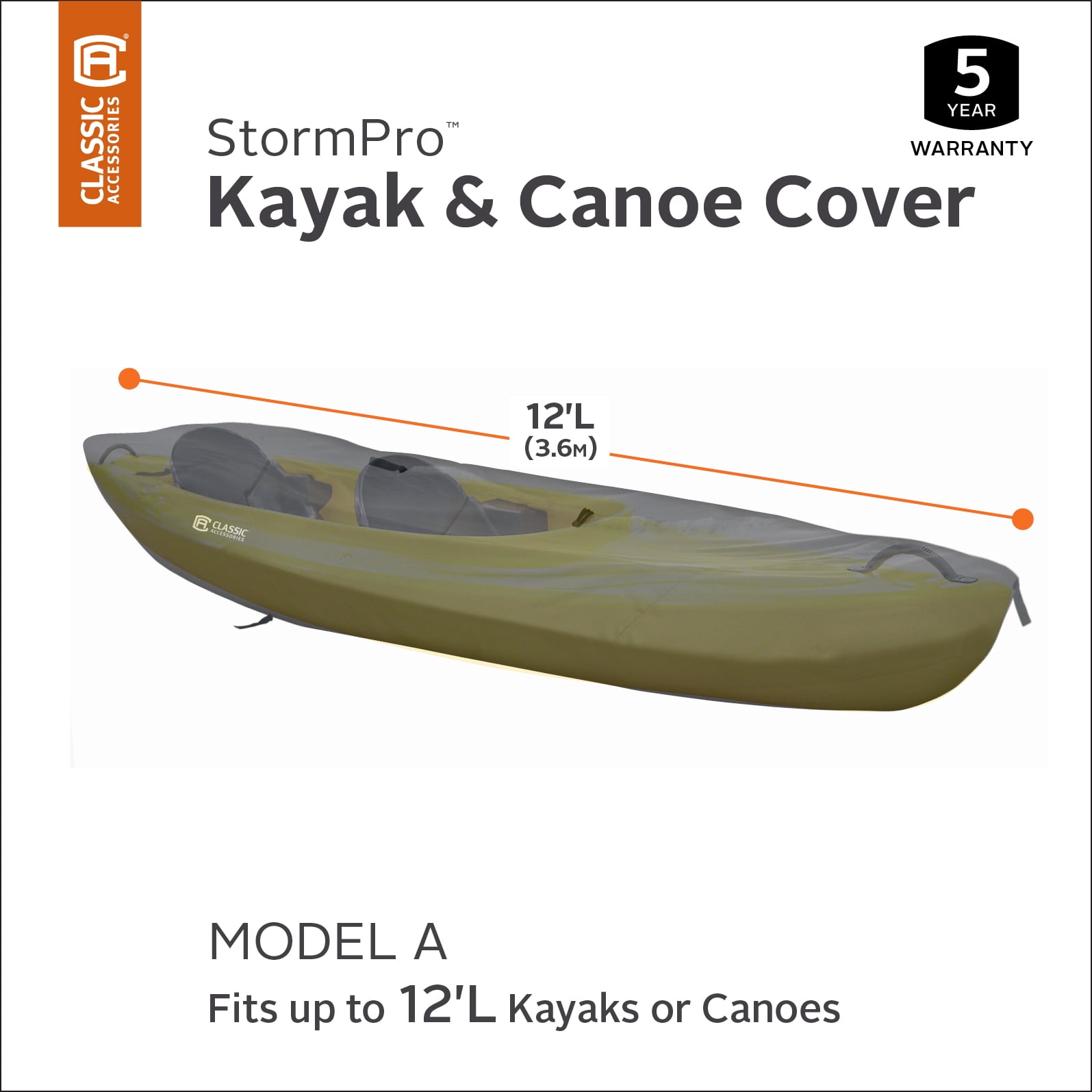 Classic Accessories StormPro 12 Ft Heavy-Duty Kayak/Canoe Cover