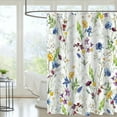 thumbnail image 5 of Floral Shower Curtain Flower Shower Curtain Plant Shower Curtain with Hooks Botanical Shower Curtains for Bathroom 72" x 72", 5 of 7