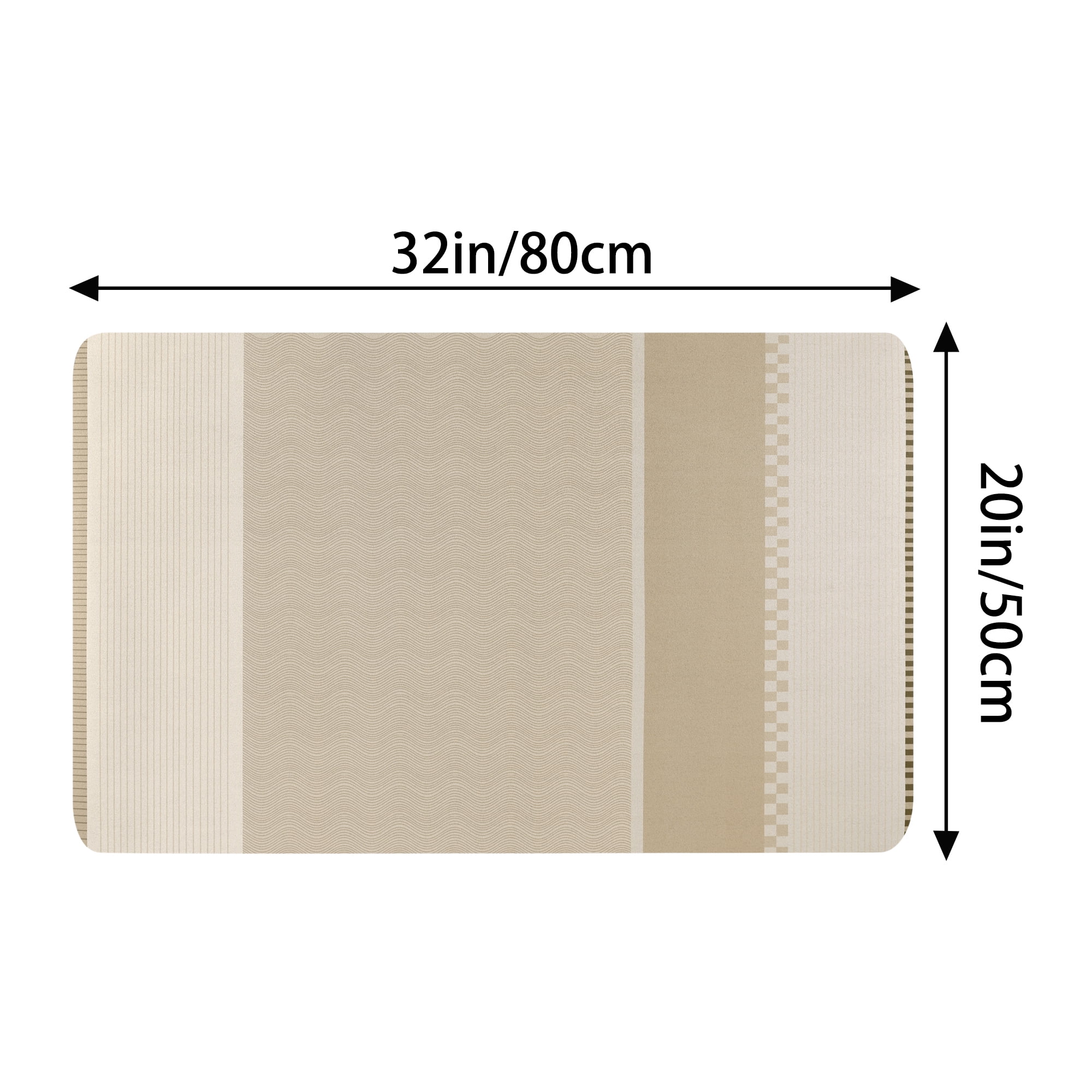 Unique Bargains Modern Soft Comfort Kitchen Rug Absorbent Non Slip Kitchen Mat Washable Brown 20" x 32"