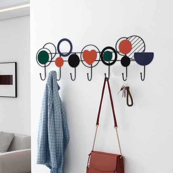 Hovmgk No Drill Over Door Hooks, Space-Saving Clothes Organizer for Bedroom & Bathroom, Heavy Duty Metal Hanger, Punch-Free Adhesive Installation, Multicolor Storage Solution