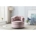 thumbnail image 4 of CAROCC Modern Akili Swivel Accent Chair Barrel Chair for Home Living Room Modern Leisure Chair Pink, 4 of 7