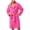 Hot Pink, variant on Hrsba Fleece Robe for Men,Solid Color Double Fleece Turn Down Collar Open Front Sleep Robe With Belt Wearable Outdoor Fall Bathrobe
