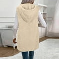 thumbnail image 4 of cocolona Womens Fleece Vest Casual Solid Color Oversized Sleeveless Jacket Winter Fuzzy Warm Hooded Coats, 4 of 8