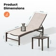 thumbnail image 3 of Pellebant  Outdoor 3-piece Aluminum Adjustable Back Chaise Lounge with Side Table Set Beige, 3 of 10