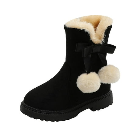 

Fashion Autumn And Winter Girls Snow Boots Thick Bottom Non Slip Warm And Comfortable Solid Color Zipper Boots Fir Toddler Girls 10 3 Toddler Girl Boots Girls Leather Dress Boots Toddler Dress Boots