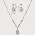 thumbnail image 6 of Sunyuer Bride Jewelry Set Silver Crystal Wedding Necklace Earrings Bridal Rhinestone Teardrop Pendant Accessories for Women and Bridesmaids, 6 of 8