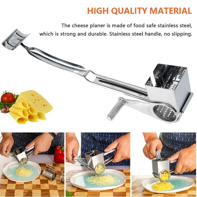 Manual Rotary Cheese Grater Shredder with Wider Hopper 3 Interchangeable  Blades Round Mandolin Drum Slicer Julienne Grinder for Cheese, Vegetables,  Potatoes and Nuts, White - Yahoo Shopping