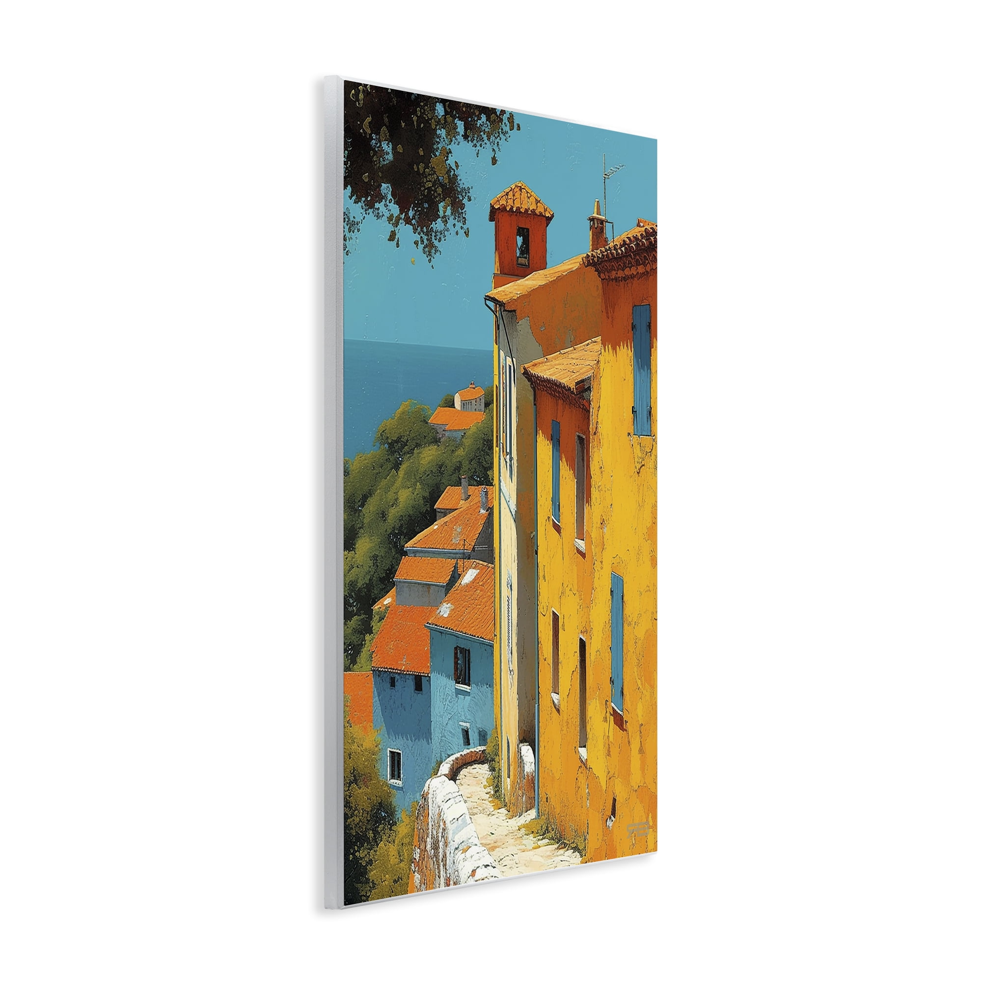 Stupell Industries Tall Buildings by Sea Buildings & Architecture Painting Unframed Art Print Wall Art, 10 x 15