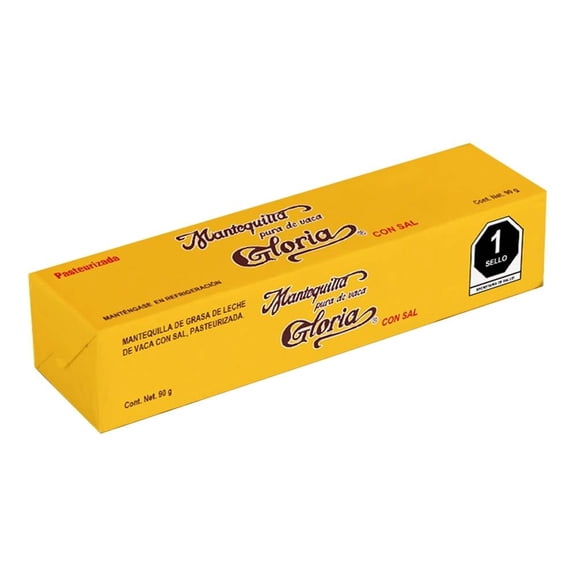 Mantequilla Gloria   con sal en barra 90 g