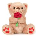 thumbnail image 1 of Peluche con forma de oso de peluche para el Día de San Valentín, 30 cm, con rosa, 1 of 6