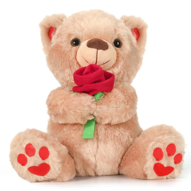 Peluche con forma de oso de peluche para el Día de San Valentín, 30 cm, con rosa