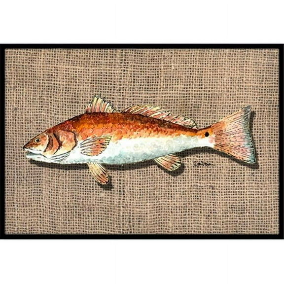 Carolines Treasures Fish Red Fish Door Mat Indoor Rug or Outdoor Welcome Mat 18X27 Doormat 18H X 27W multicolor