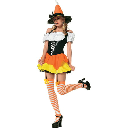 Candy Corn Sexy Witch Costume Theme Hallowen Costume 3 Piece Set
