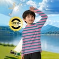thumbnail image 2 of Falkdiz Long Sleeve Coat for Boys Summer Sun Protection UPF 50+ Striped Pullover Lightweight Trendy Hooded Casual Outdoor Boys Shirts Graphic,Pink,Size: 170, 2 of 7