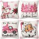 thumbnail image 1 of fundas de almohada de Navidad , funda de almohada de lino rústico para festividades,rojo y blanco, para sofá, sillón, decoración de Navidad(C)(4 piezas), 1 of 5
