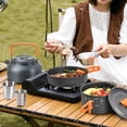 thumbnail image 4 of XMZHOU Camping Cookware Kit, Non-Stick Stainless Steel Lightweight Pot Kettle with Portable and Foldable Knife, Fork, Spoon and Water Cup Set for Outdoor Camping Backpacking Outdoor Picnic, Orange, 4 of 12