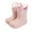 Pink, variant on XIMIN Kids Boys Girls Short Ankle Rain Boots with Easy-On Handles Easy-on Lightweight Waterproof Plain Rubber Rainboots Outdoor Portable Shoes