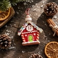 thumbnail image 7 of QISIWOLE Gingerbread House Christmas Ornament with Candy Decor, 2.87 x 2.80 in Plastic Mini House Pendant for Christmas Tree and Holiday Party Decor, 7 of 7