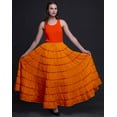 thumbnail image 2 of Phagun Women's Indian Clothing Orange Long Casual Skirt Maxi&nbsp;Summer Wear-14, 2 of 6