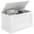 thumbnail image 1 of HOMCOM Coffre de Rangement Moderne, Boîte en Bois pour Salon, 31,5 Pouces, Blanc, 1 of 10