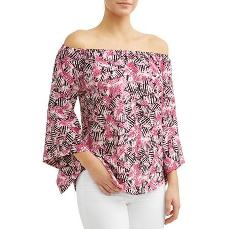 Paisley Print Bell - Women's Printed Bell Sleeve Top