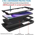 thumbnail image 3 of czcpp-Defender Case for Samsung Galaxy S24 Ultra 5G, Heavy Duty Shockproof Dustproof 3 in 1 Rugged Protective Bumper Phone Cover (Black), 3 of 4