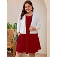thumbnail image 6 of SHOWMALL Plus Size Sleeveless Summer Dress for Women, Perfect Mother's Day Gift, Wine Red 1X Casual Pleated Dress with Pockets for Party & Graduation, 6 of 7