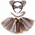 thumbnail image 4 of Falda tutú de jirafa, cebra, tigre y leopardo para niñas pequeñas, tutú de tul para bebés, conjunto de disfraz para fiesta de cumpleaños de Halloween para niños, 4 of 5
