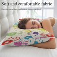thumbnail image 5 of Colorful Hand Print Throw Pillow Covers, Cartoon Watercolor Graffiti Beige Soft Breathable Pillow Cases with Invisible Zipper for Sleeping, Body Pillowcases for Couch Bed Sofa Chair 24x36 Inches, 5 of 9