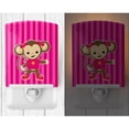 thumbnail image 2 of Caroline's Treasures BB7020CNL Monkey on Pink Stripes Ceramic Night Light, 6x4x3", multicolor, 2 of 2