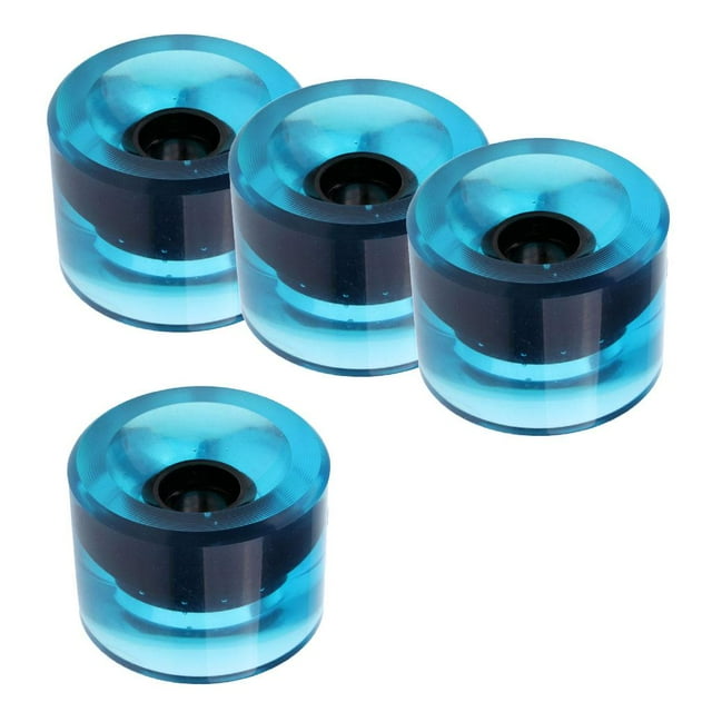 S SERENABLE 4 Pcs 70 x 51mm Planche à Roulettes Roue en PU Robuste Longboard Mini Accessoire de Croisière Bleu Clair