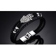 thumbnail image 2 of Genuine Braided Leather Hand of Hamsa Bracelets,8.5 Inch, 2 of 5