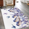 thumbnail image 3 of Non-Slip Rug Pad Rugs Garden Purple Floral Bird Butterfly Rectangle Area Rugs 3x5Ft Soft Carpet Pads for Living Room Kids Room, Watercolor Lavender on White, 3 of 9