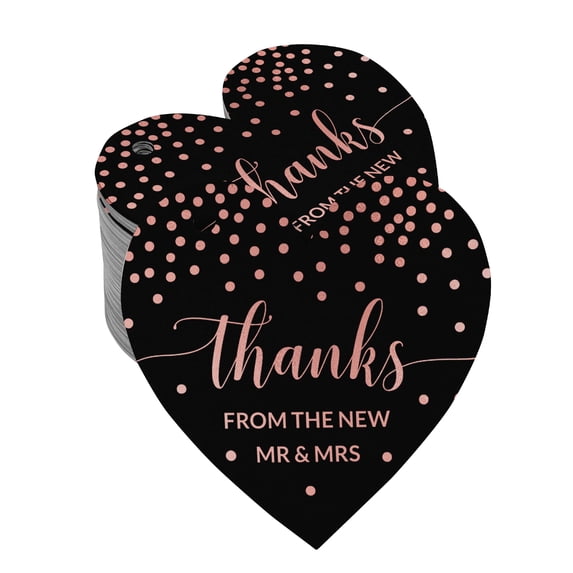 Inkdotpot Real Rose Gold Foil Thanks From The New Wedding Tags Favor Hang Paper Tags 50 Pieces