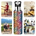 thumbnail image 7 of Yayeee 20oz Insulated Water Bottle Double Wall Stainless Steel with Flip Straw Lid, Colorful Dragon Scales Pattern, 7 of 7