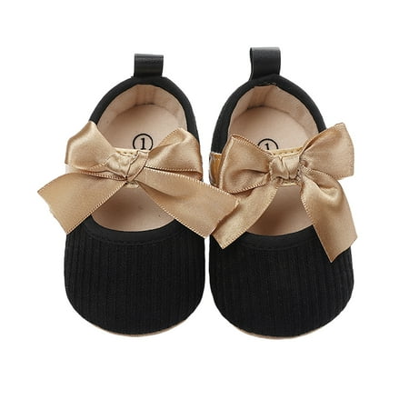 

LWXQWDS Newborn Princess Bowknot Shoes Infant Hollow Out Prewalker with Hook and Loop