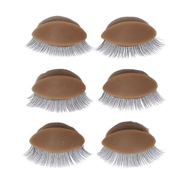 3 Pairs Replaced Eyelids Silicone for Mannequin Head
