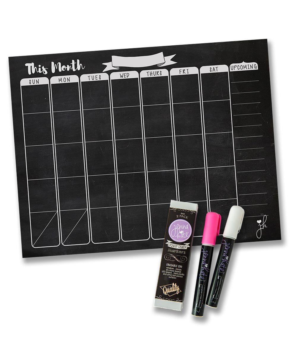 Chalkboard Design Dry Erase Refrigerator Calendar Monthly