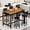 Brown-A, variant on Lamerge Bar Dining Table Set for 4 Industrial Pub Table and Chairs, Kitchen Counter Height Table & 4 PU Leather Upholstered Stools with Backrest Space-Saving Dining Room Table Set for Small Space