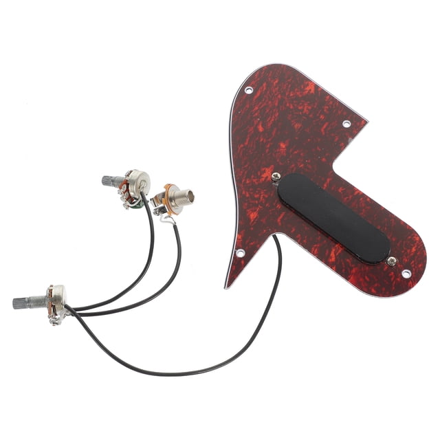 Mandolina Pickguard Assembly Guitar Scratch Placa de 3 capas con pastilla Humbucking Tortuga roja