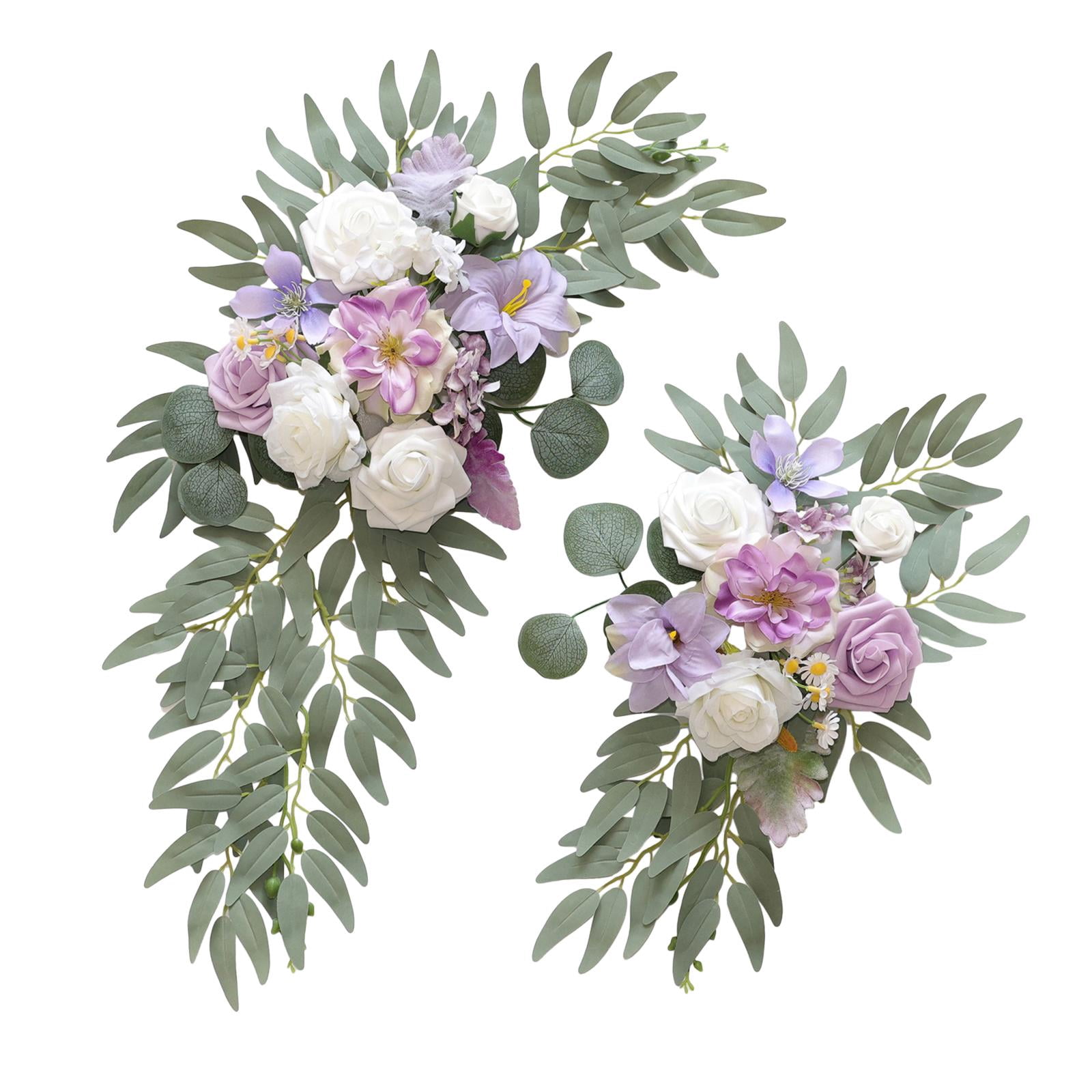 GUOOL 2 Pieces Wedding Arch Flowers Welcome Sign Decoration Corner Flowers Artificial Flowers for Ceremony Birthday Window Ornament
