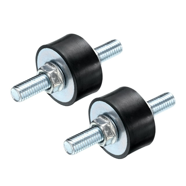 2pcs M8x23mm Thread Studs Rubber Shock Zinc Plated 30x15mm Male 4pcs M8 Lock Nuts