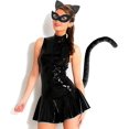 thumbnail image 5 of Disfraz de gato negro con orejas de gato, cola y cubierta para ojos de mascarada para mujeres y niñas, accesorio de disfraces de Halloween, 5 of 5
