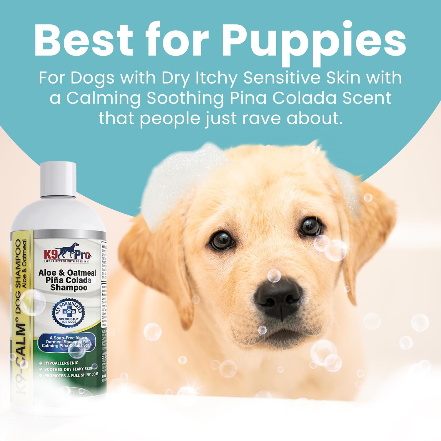Hypoallergenic Puppy Shampoo Conditioner with Aloe Oatmeal Soothing Itch Relief for Dry Sensitive Skin Ideal for Small to Large Dogs Gentle