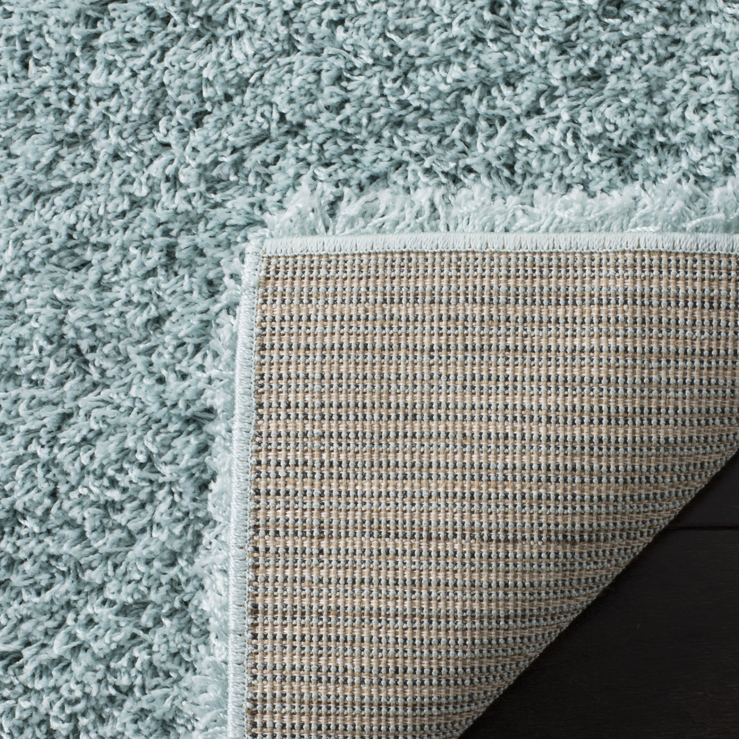 SAFAVIEH Laguna Neven Plush Solid Shag Runner Rug, Light Blue, 2'3" x 12'