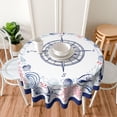 thumbnail image 2 of Nappe Ronde de Mer Nautique 60 Pouces Lavable Réutilisable Décoration Housse de Table pour Cuisine Fête, 2 of 6