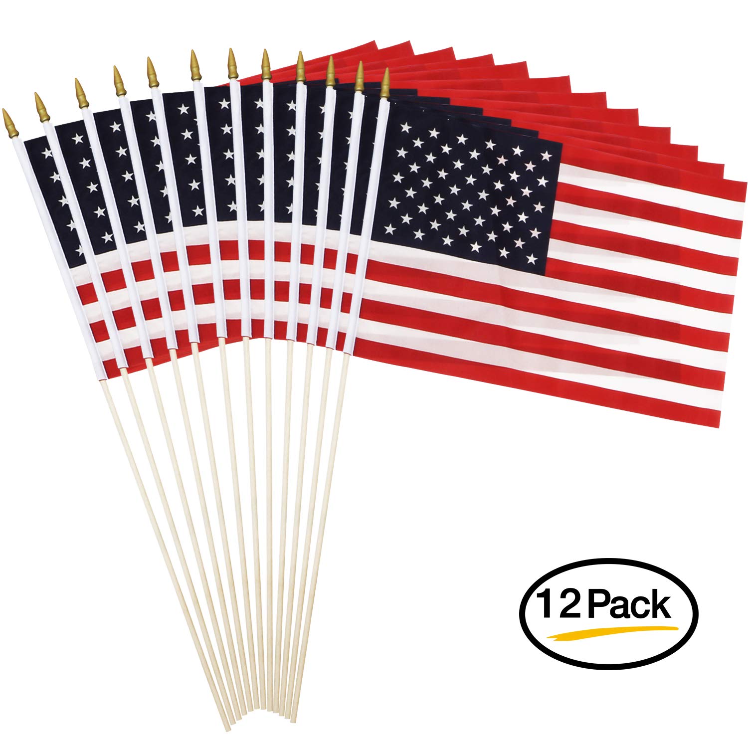 Anley US Stick Flag 18" x 12" Handheld America Gravemarker Stick