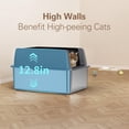 thumbnail image 2 of Stainless Steel Litter Box, 14 Inch Cat Litter Box, Metal Litter Pan with Lid, Extra Large Litter Box with Scoop, Dark Gray, 2 of 7