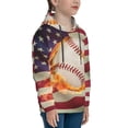 thumbnail image 3 of Kdxio Baseball Ball With Flag Pattern Boys Athletic Unisex Boys Girls Hoodie with Pocket Sweatshirts-Small, 3 of 6
