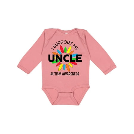 

Inktastic I Support My Uncle Autism Awareness Gift Baby Boy or Baby Girl Long Sleeve Bodysuit